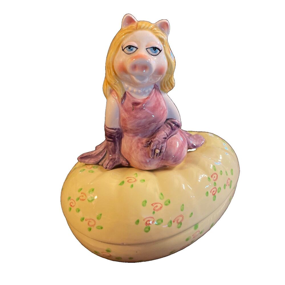 Sigma Muppets Miss Piggy Porcelain Trinket Jewelry Box 6" x 4" x 6.5"